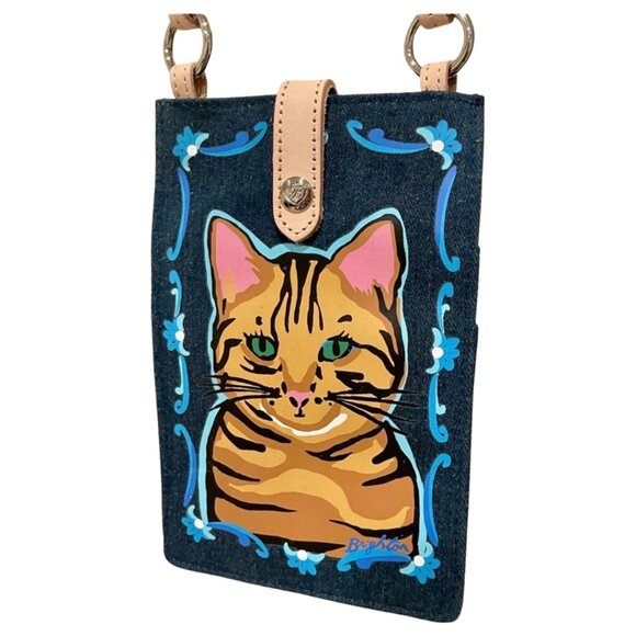 NWOT Brighton Milo Cat Denim Pouch - Picture 1 of 5